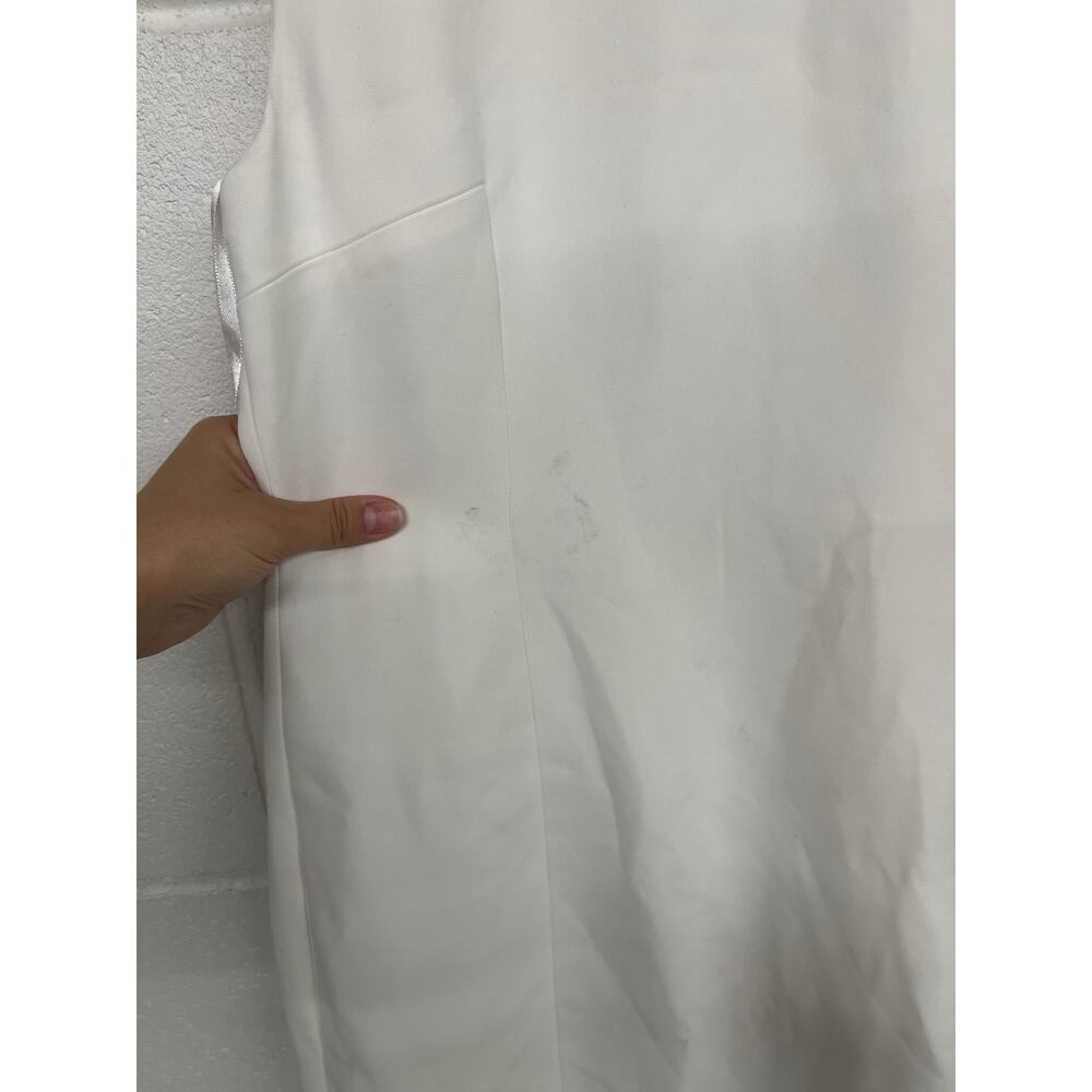 RTR Ted Baker Sz 2 White Crossover Tie Sleeveless Office Cocktail Midi Dress - Picture 8 of 10